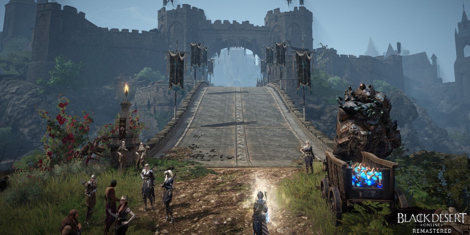 MMORPG Black Desert Online walking to the bridge