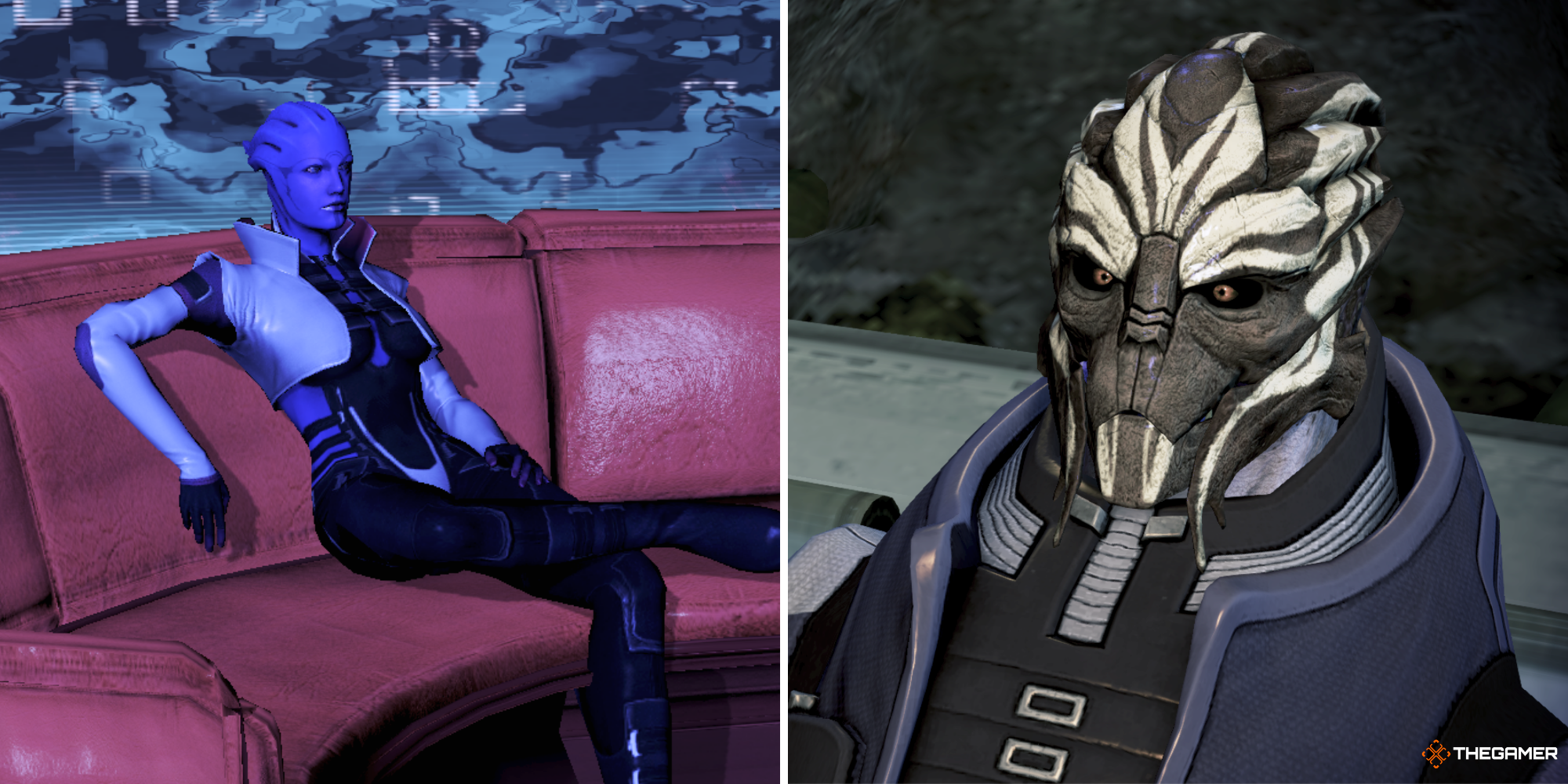 Mass Effect 3 - Aria on left, Septimus Oraka on right