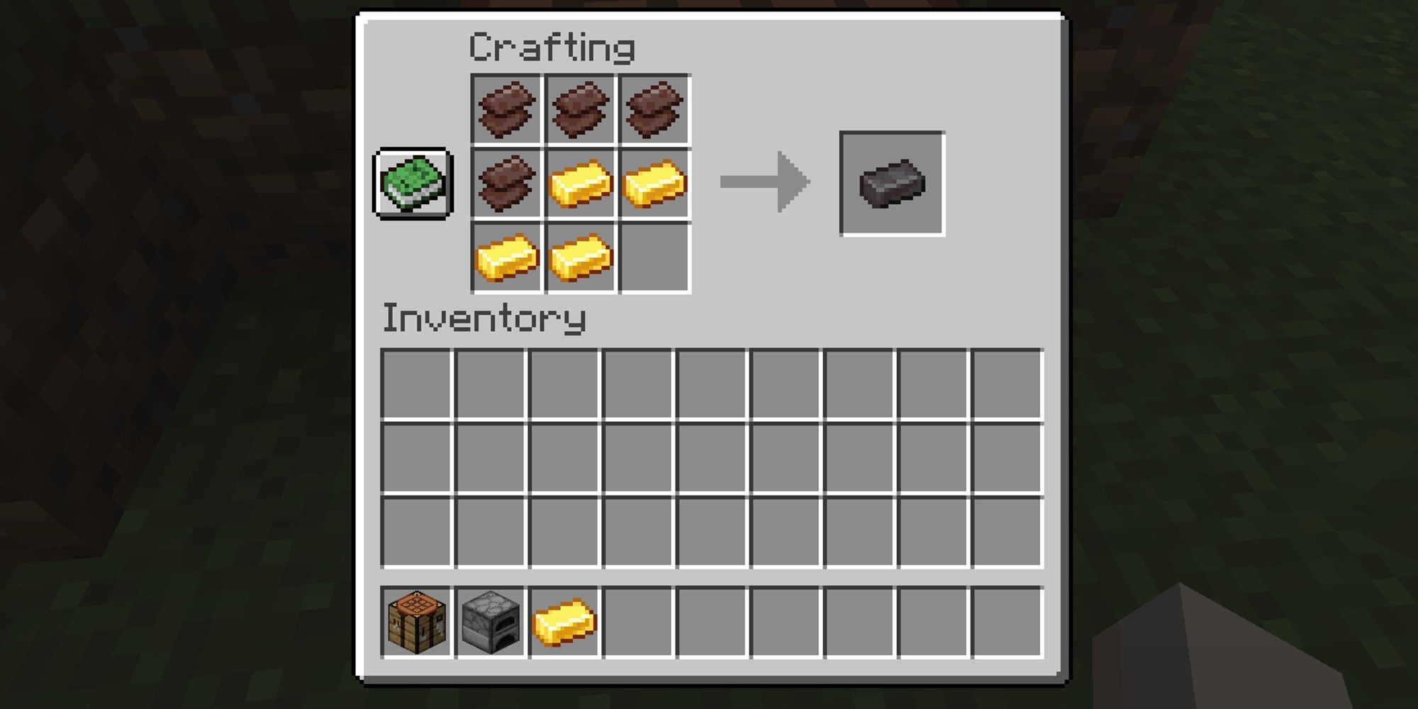 gold and netherite scraps combined to make one netherite ingot