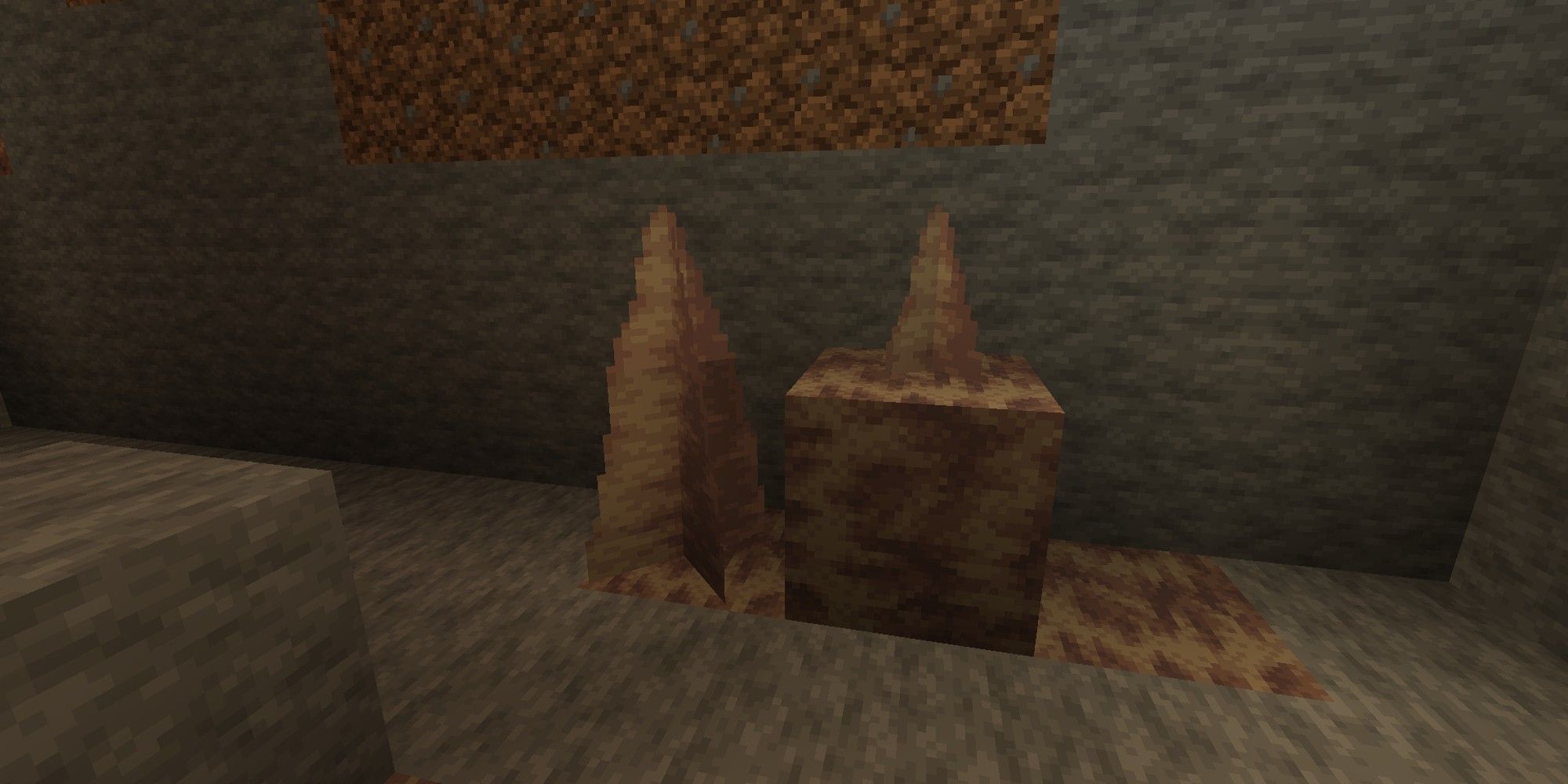 dripstone naturally generating in cave