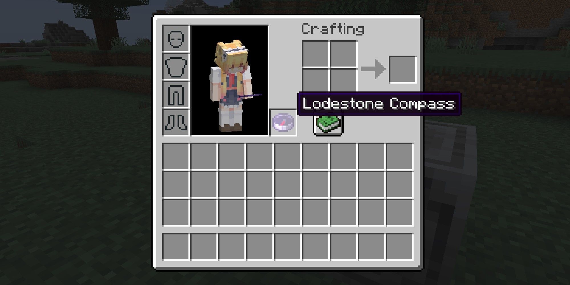 lodestone compass in players off-hand equipment spot