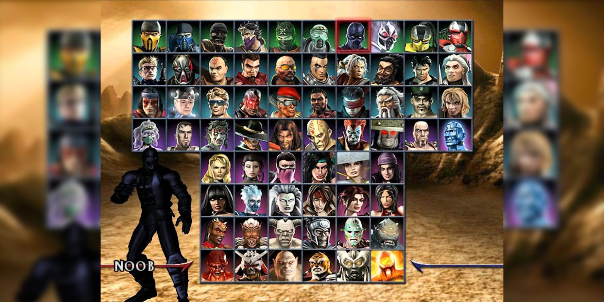 The Character Select Screen for Mortal Kombat: Armageddon