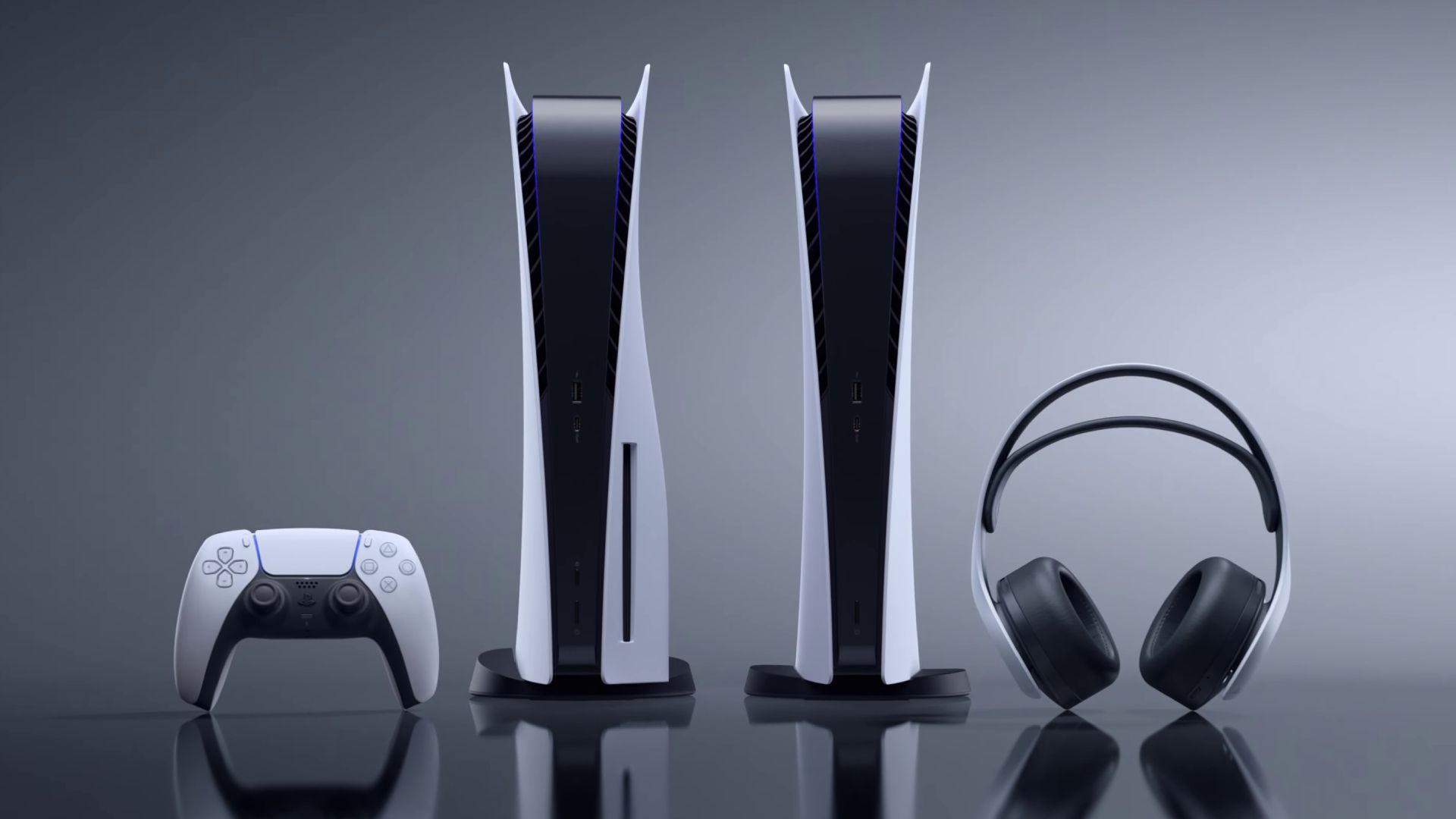 PS5 consoles, DualSense, and Pulse 3D audio headset