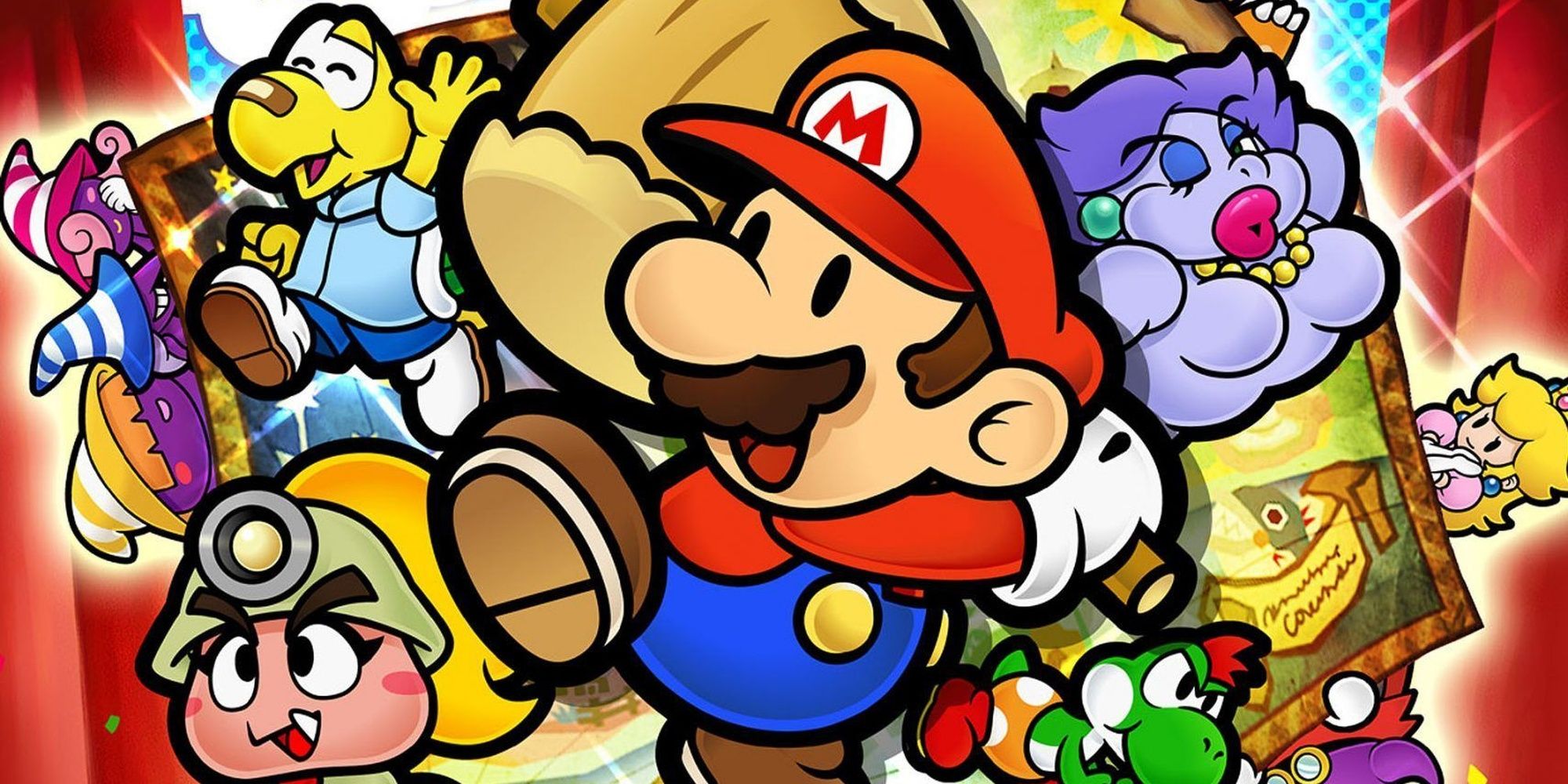 Paper Mario Thousand-Year Door Cover Art of Mario and Supporting Characters Cropped