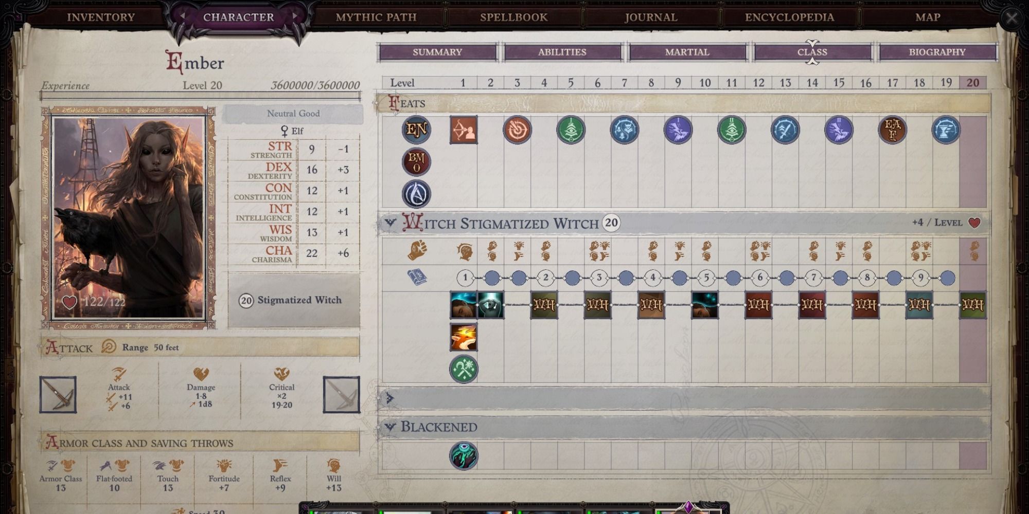Stigmatized Witch Build for Ember in Pathfinder Wrath of the Righteous