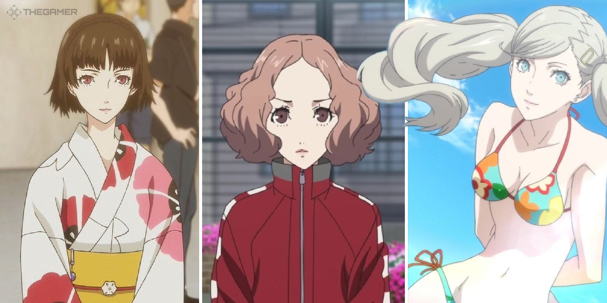 Collage image showing three female characters from Persona 5 Royal