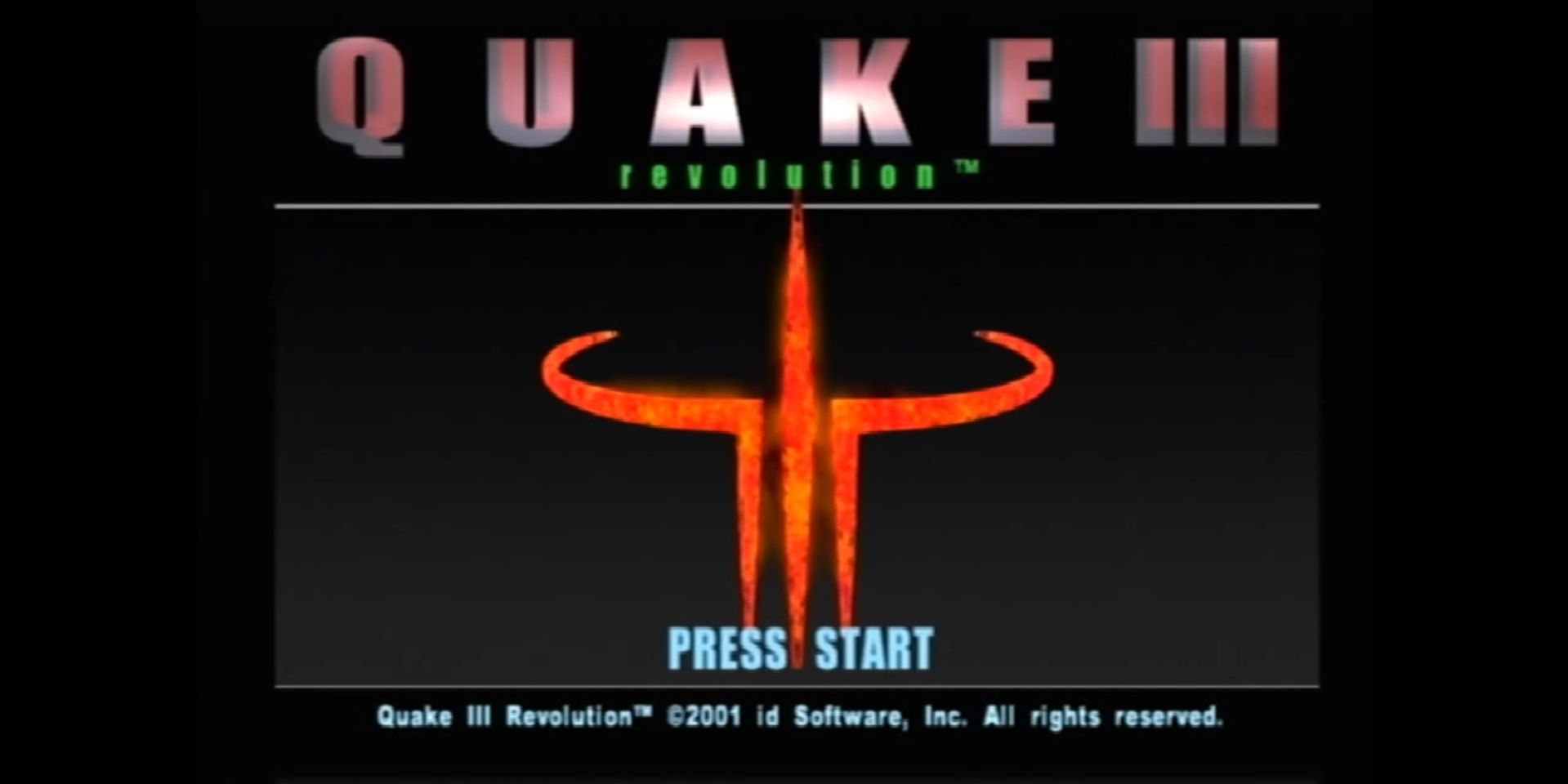 The main menu screen from Quake 3 Revolution on the PS2
