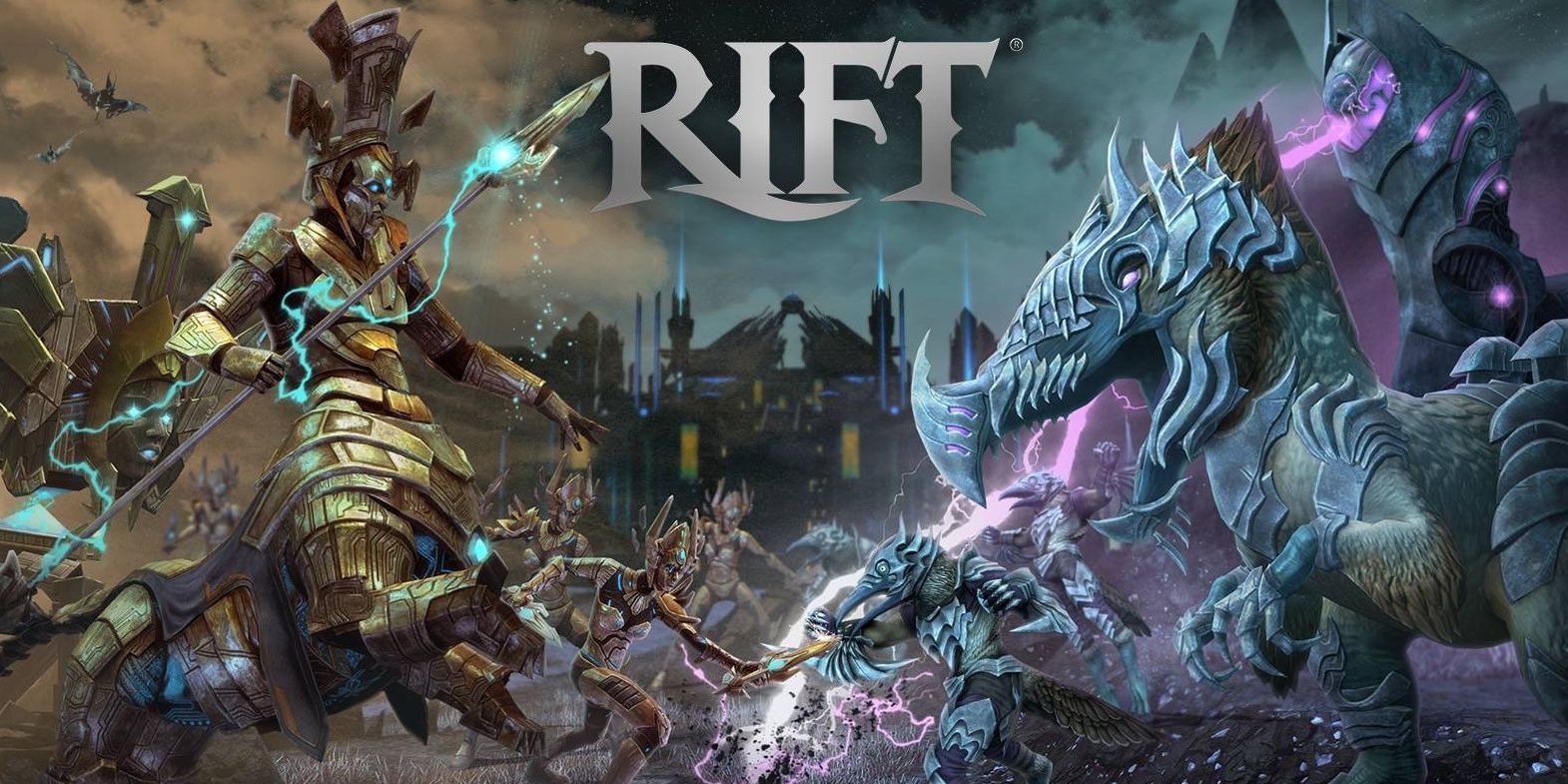 Main screen for RIFT game with two monsters facing off