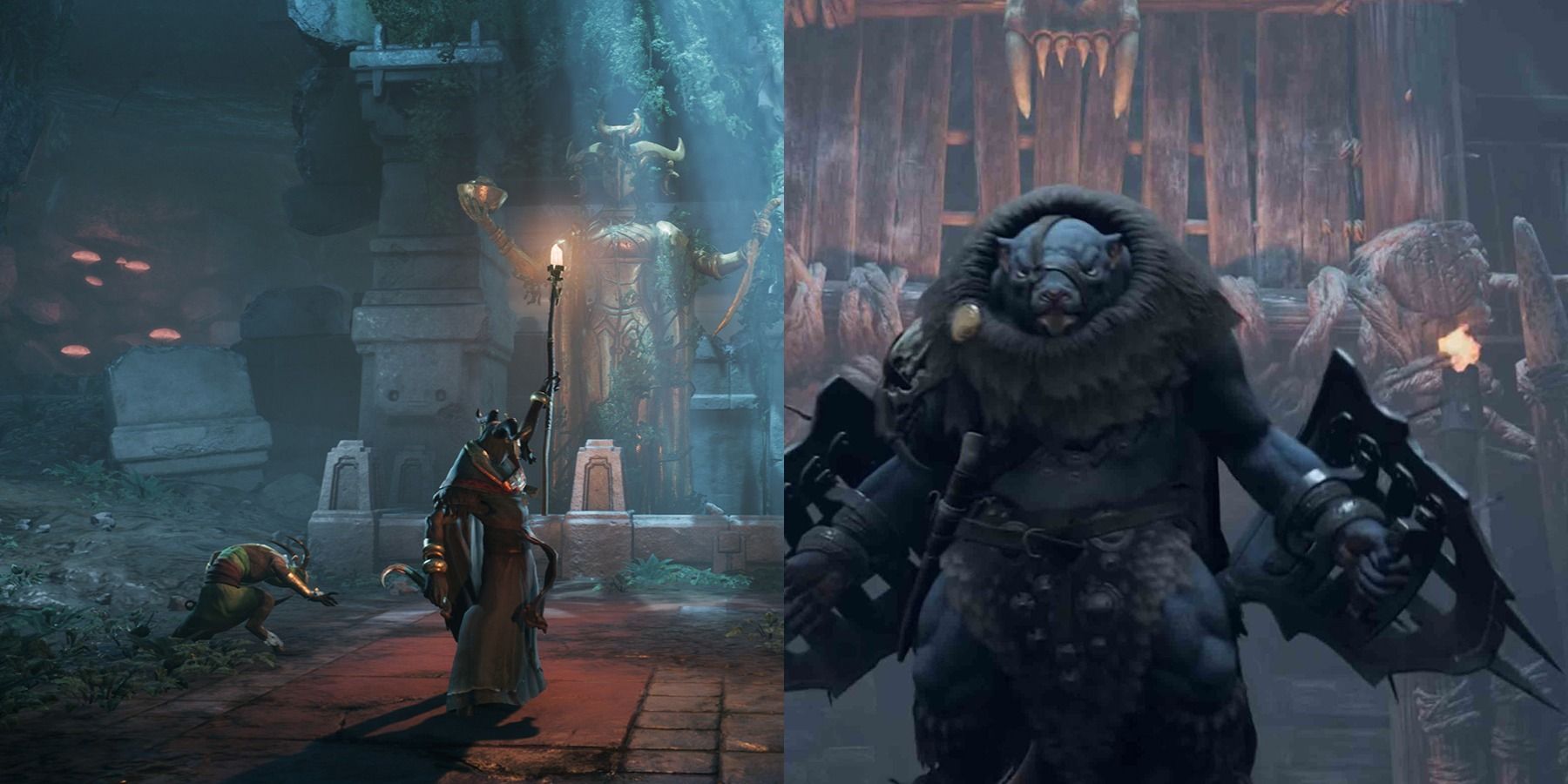 Remnant From The Ashes Enemies In Temple And Obryk The Shield Warden