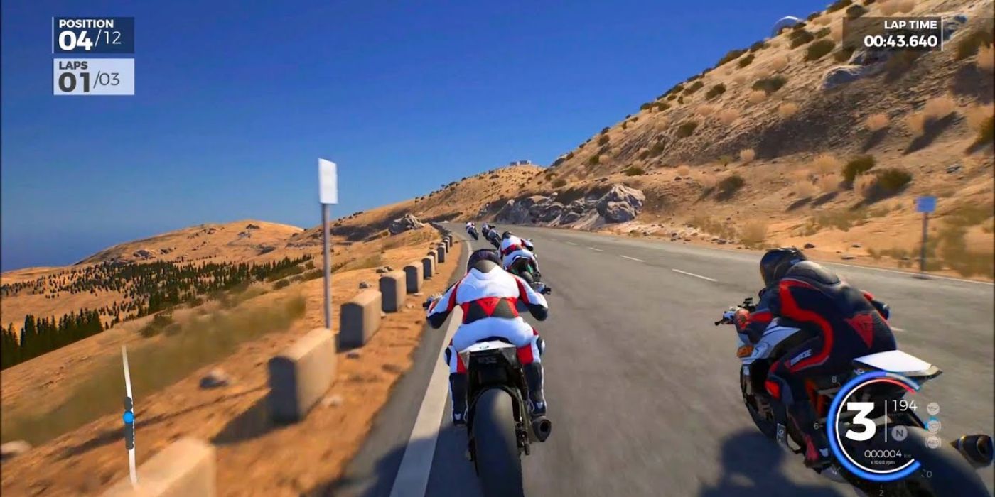 An intense race in Ride 3 goes on an open mountain road.