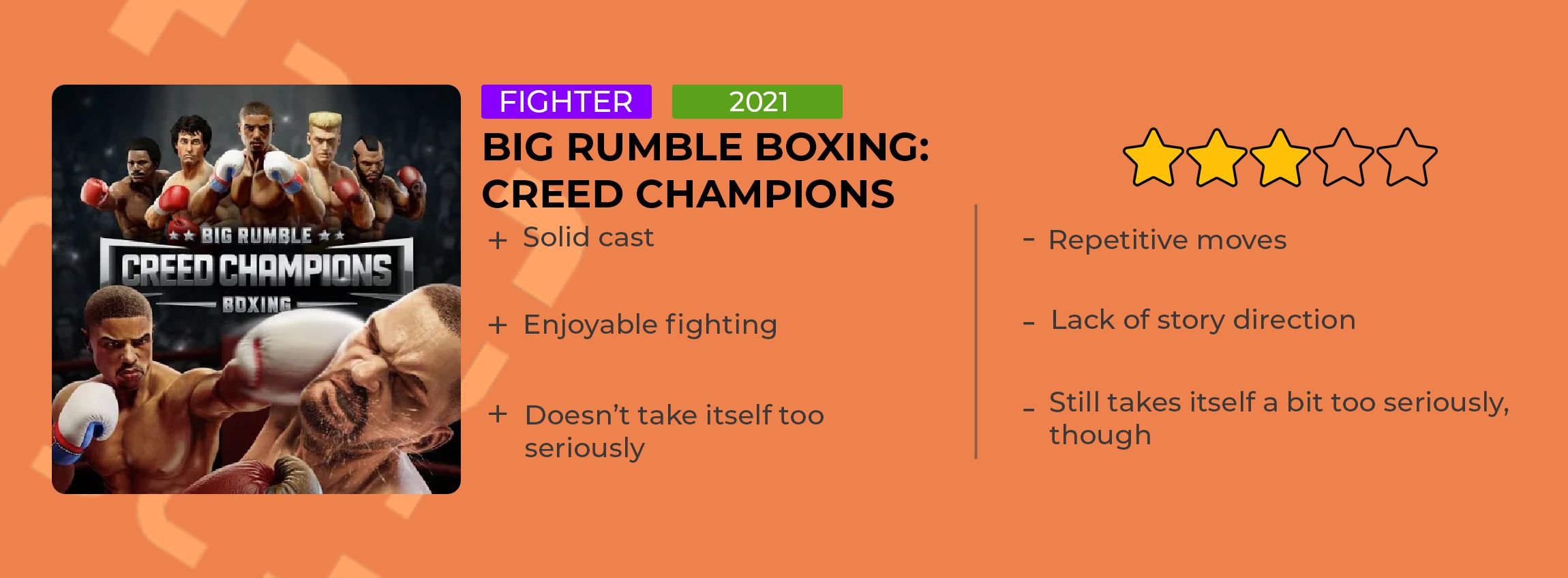 Rumble Boxing Creed Champions Review Card