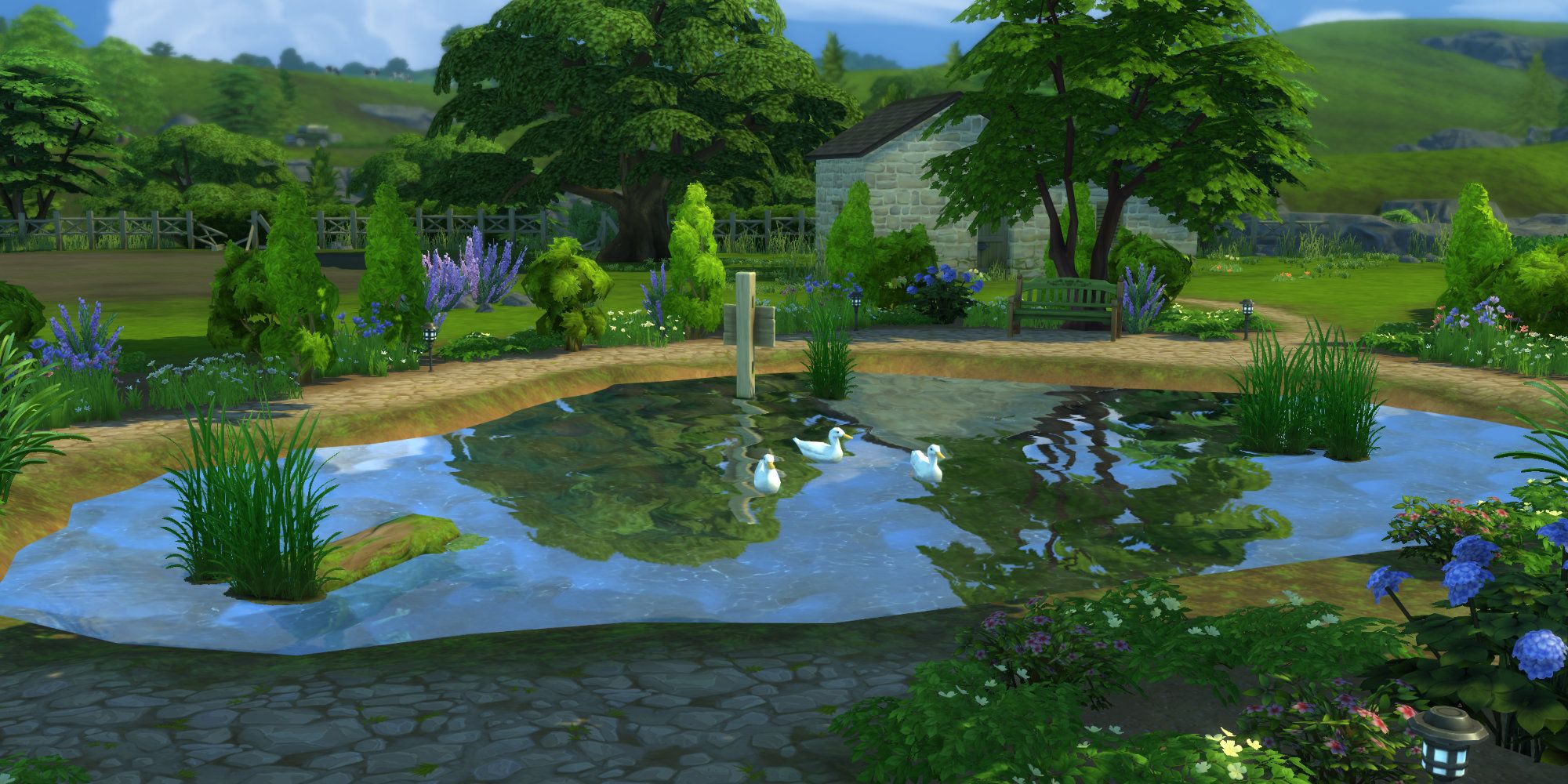 SIms 4 cottage living duckpond