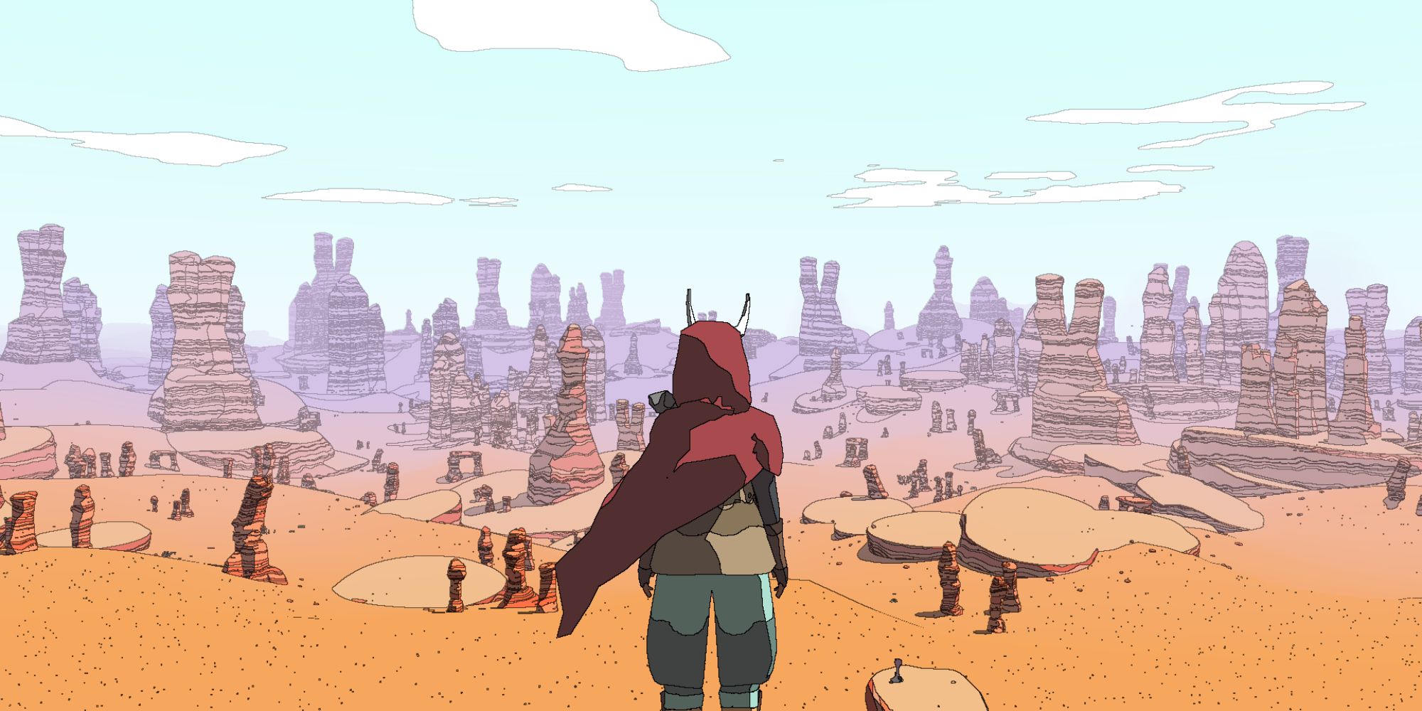 Sable Standing and Facing A Desert Background