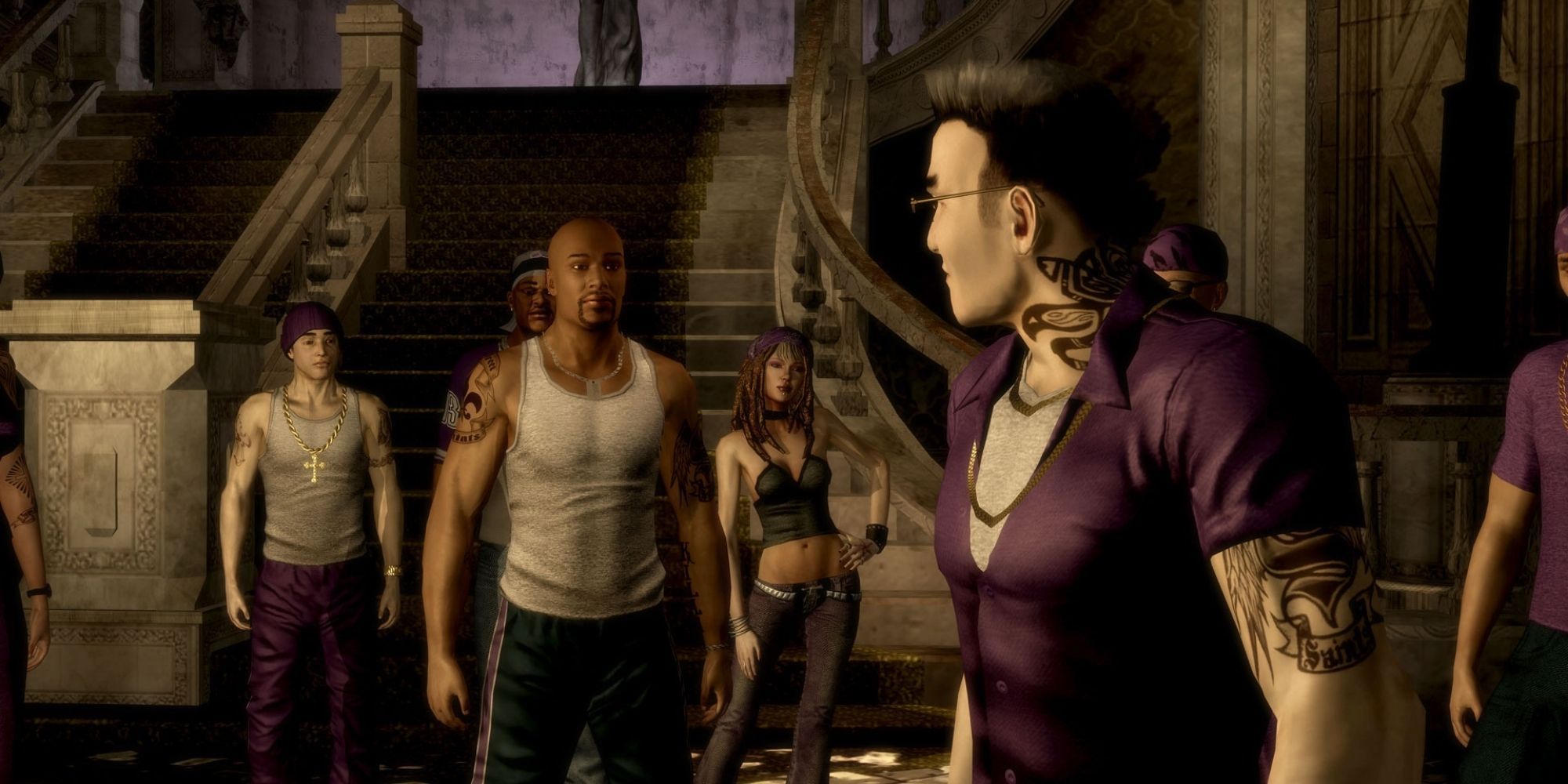 Saints Row 2 Johnny Gat talking to other 3rd street gang members