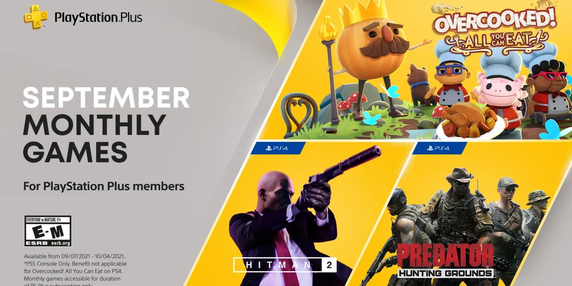 New PS Plus September Games Include Hitman 2, Overcooked, And Predator