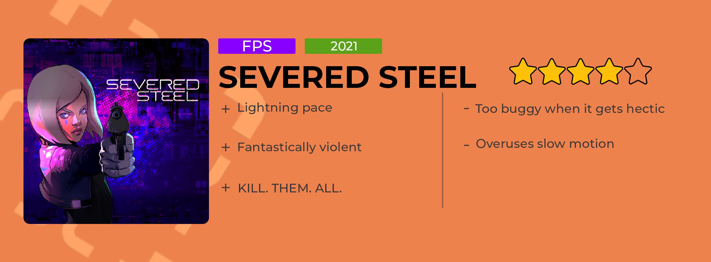 Severed Steel Review Card