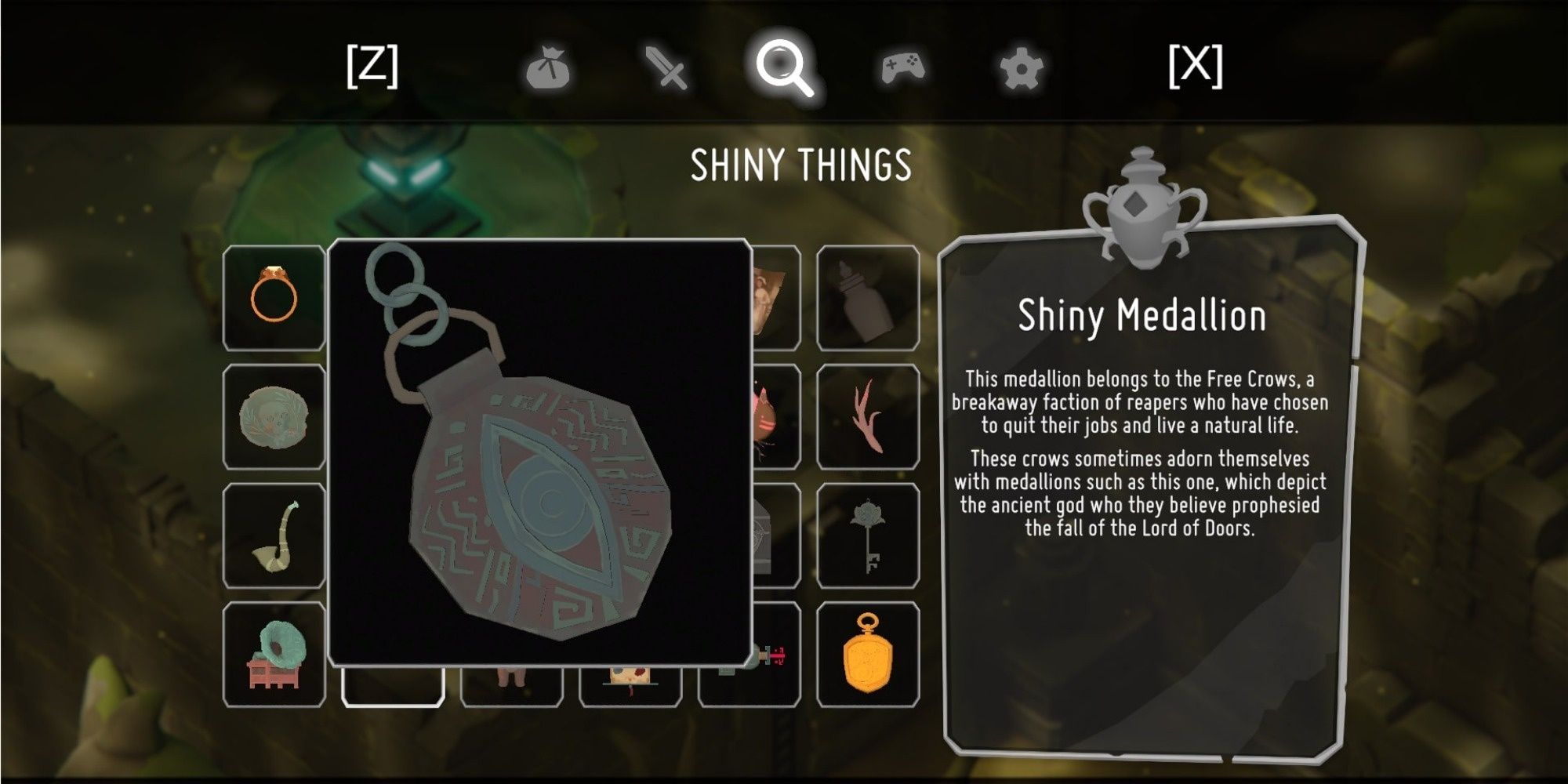 Shiny Medallion in Death's Door