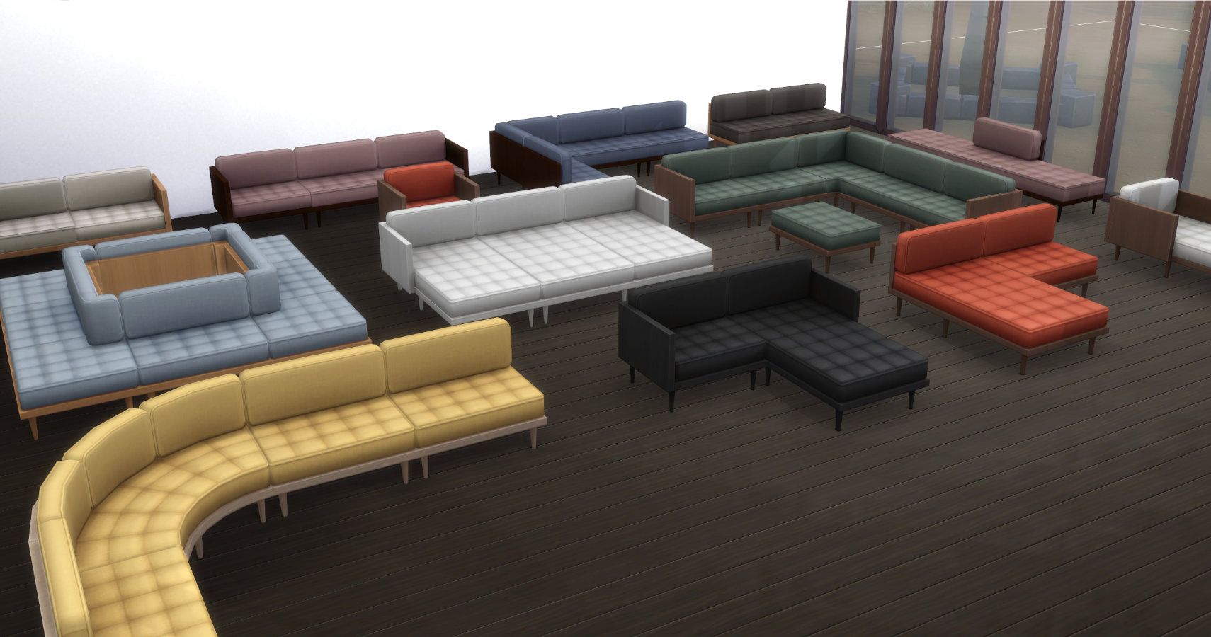Sims 4  decor wooden arm sofa various