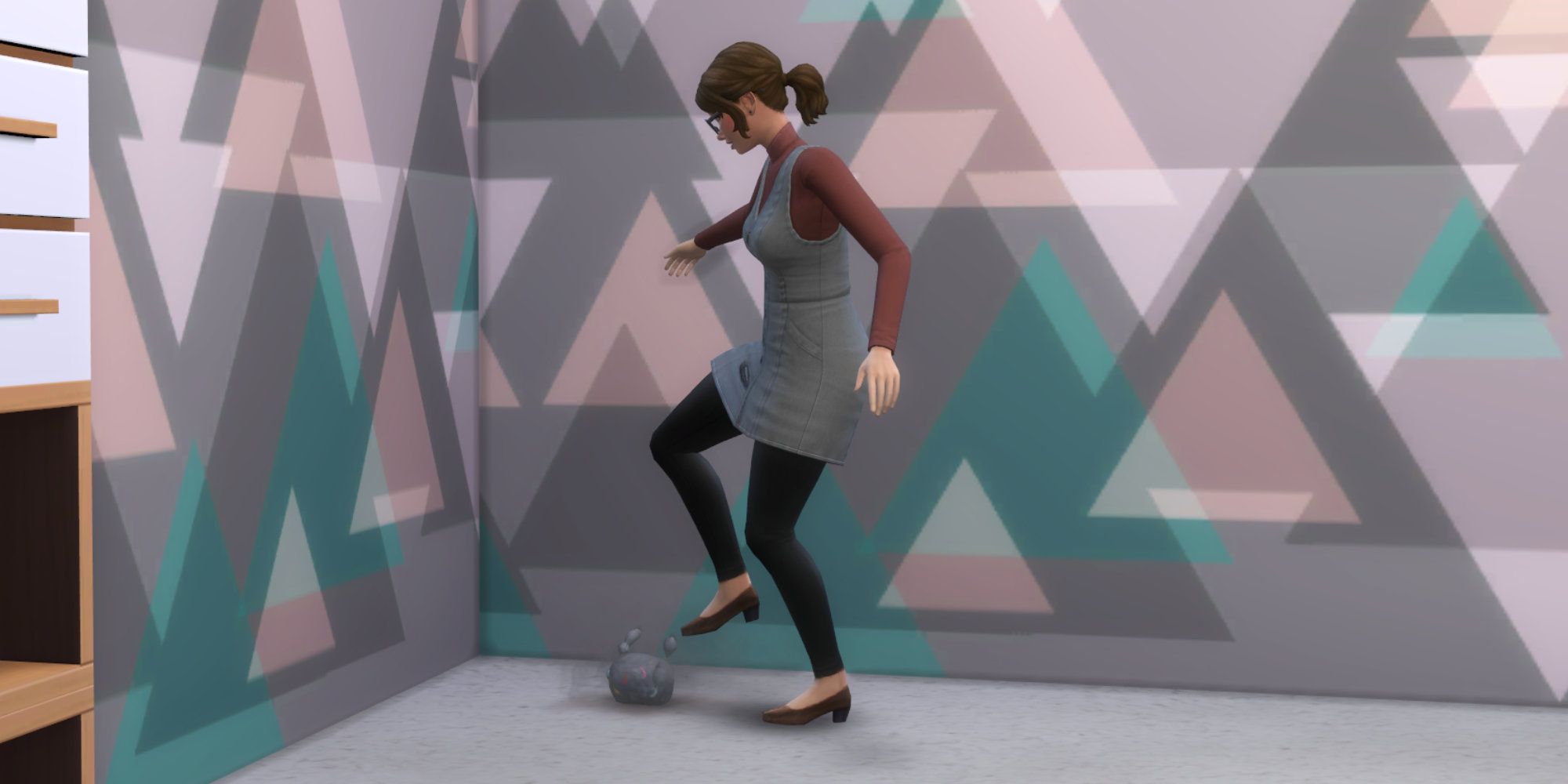 Sims 4 bust the dust stomping on a dust bunny