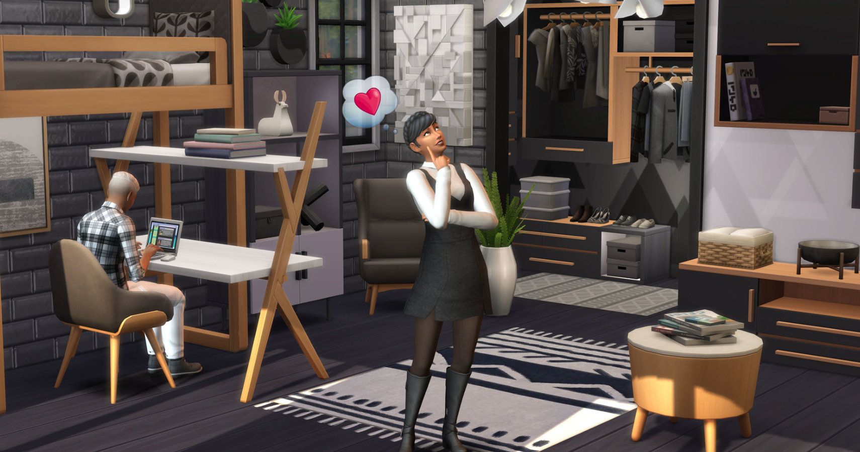 Sims 4 decor sim in newly revamped home