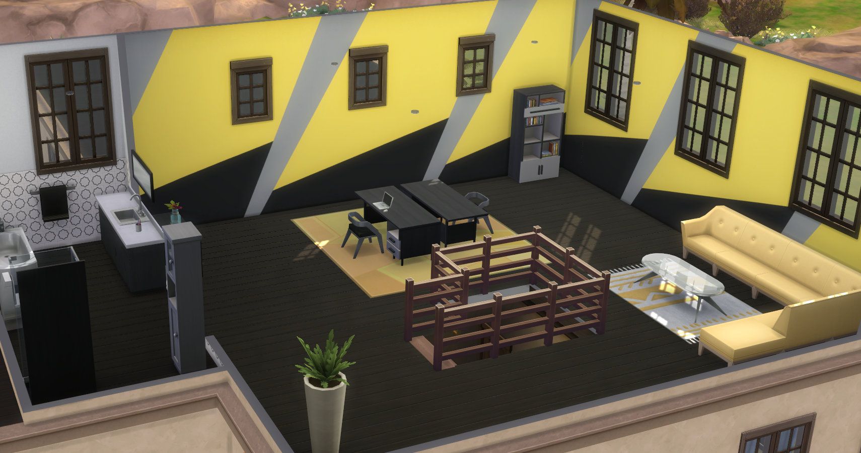 Sims 4 new office and bathroom addition