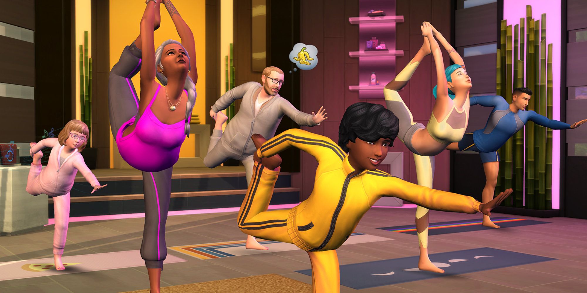 Sims 4 sims doing yoga