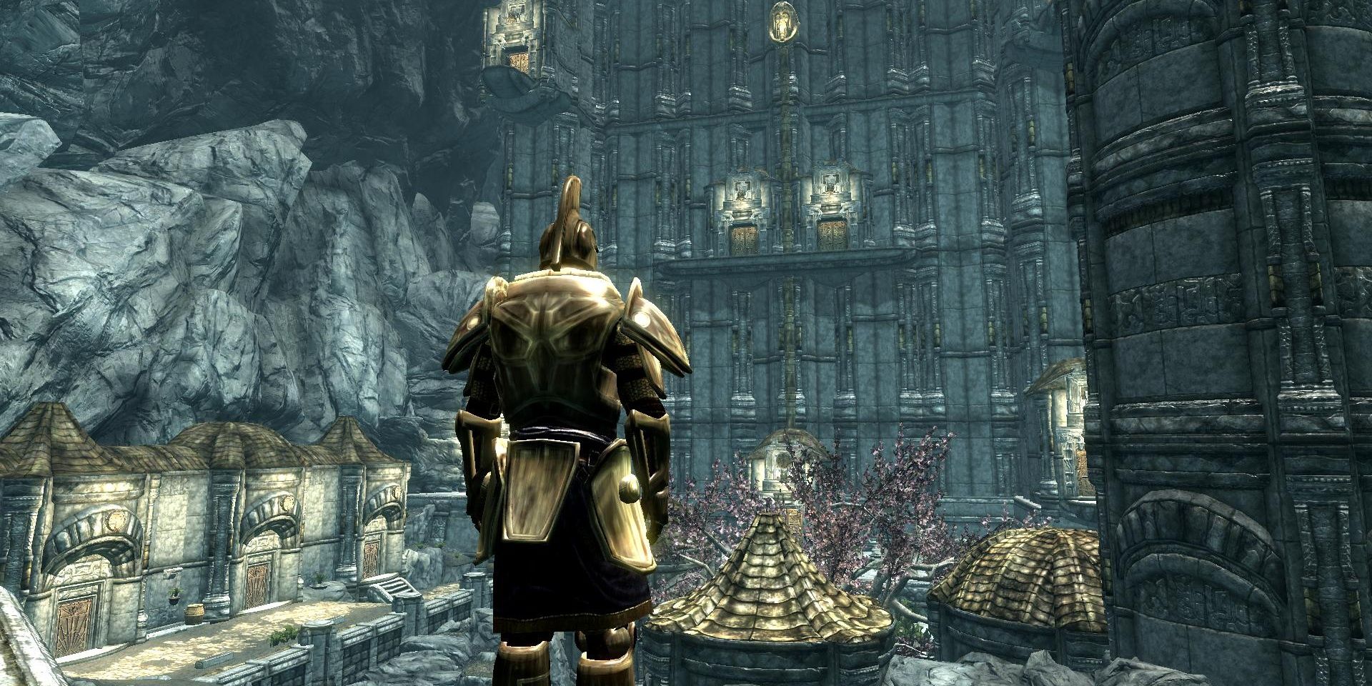 Dragonborn Standing In Outer Area Of Forgotten City