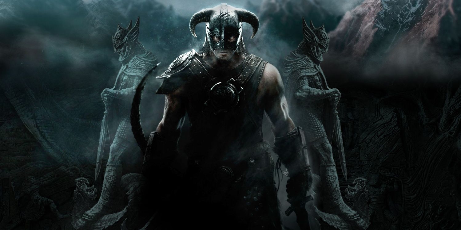 A promotional image for The Elder Scrolls V: Skyrim.