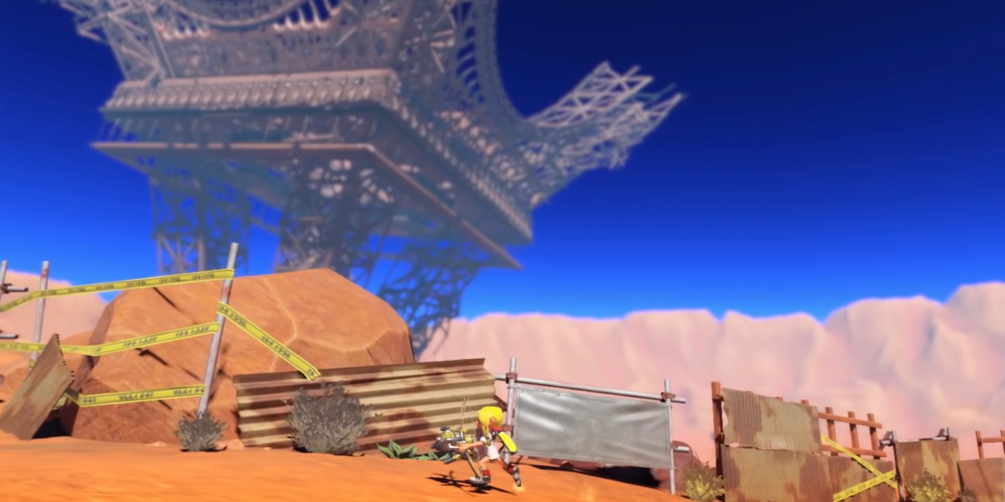 Splatoon 3 Eiffel Tower in desert