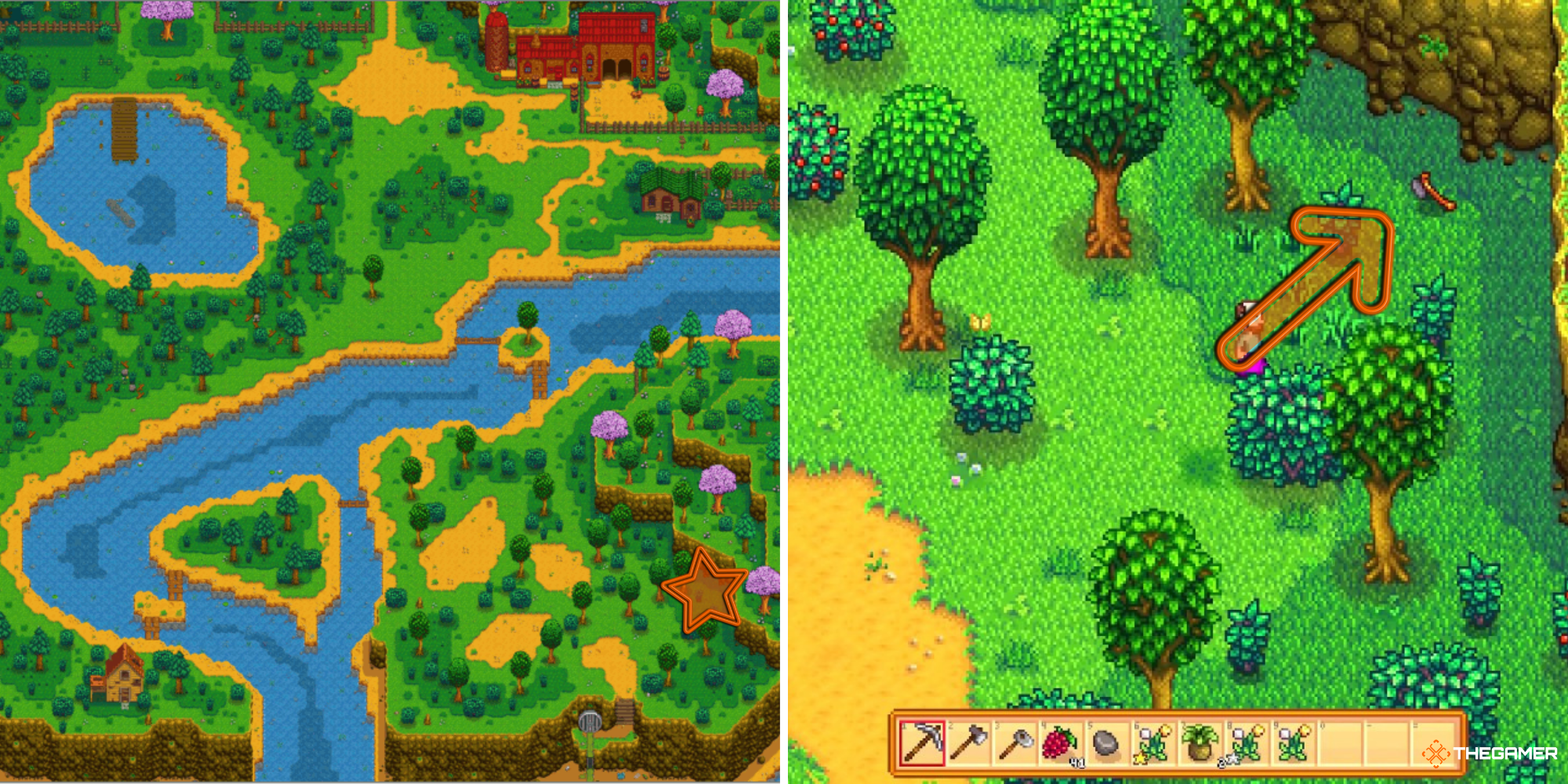 Где находится потерянный топор робина stardew valley?