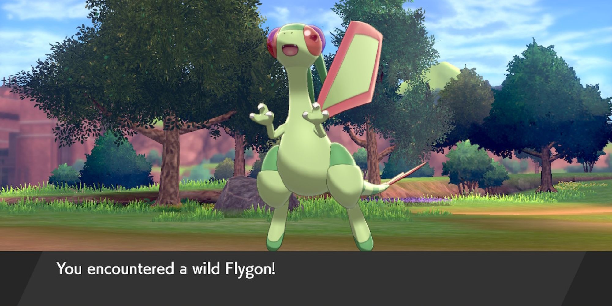 Flygon appears as a wild encounter in Pokemon Sword and Shield.