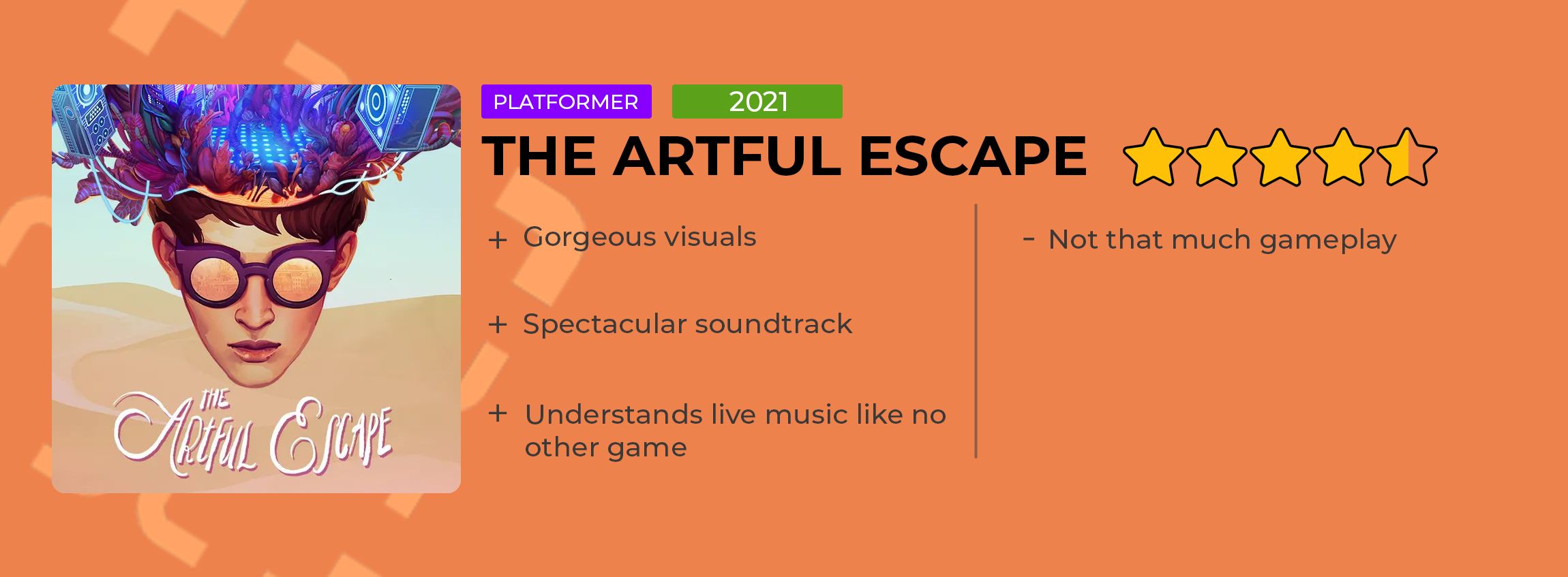 The Artful Escape Review Card