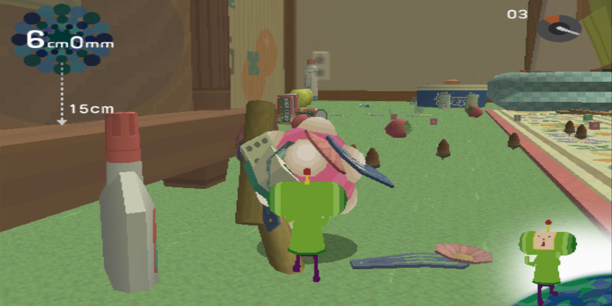 Gameplay of Level 2 from We Love Katamari (2005).