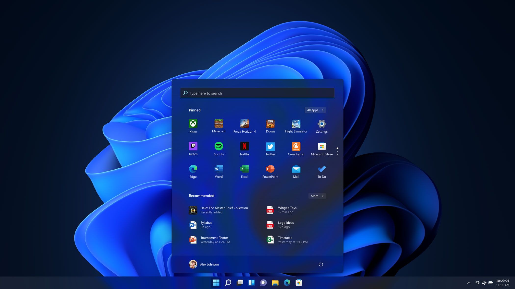 Windows 11 new Start menu