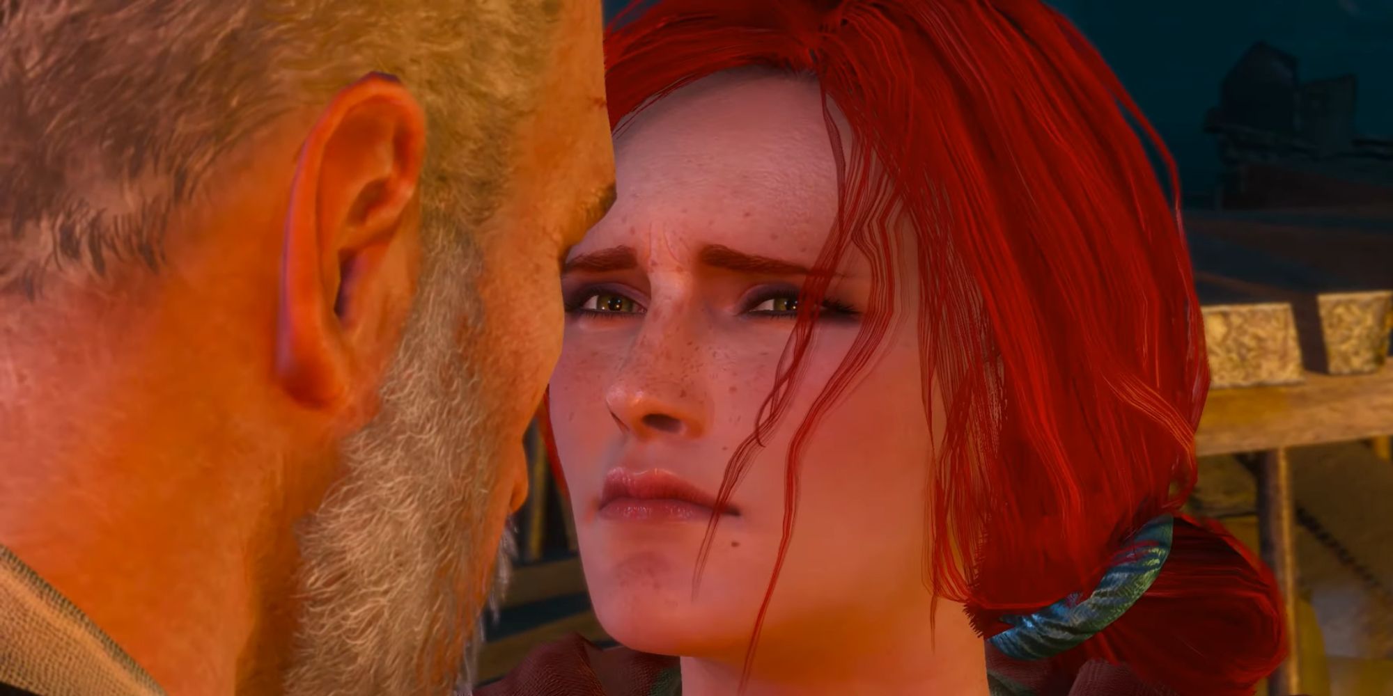 Witcher 3 Screenshot Of Geralt And Triss Goodbye