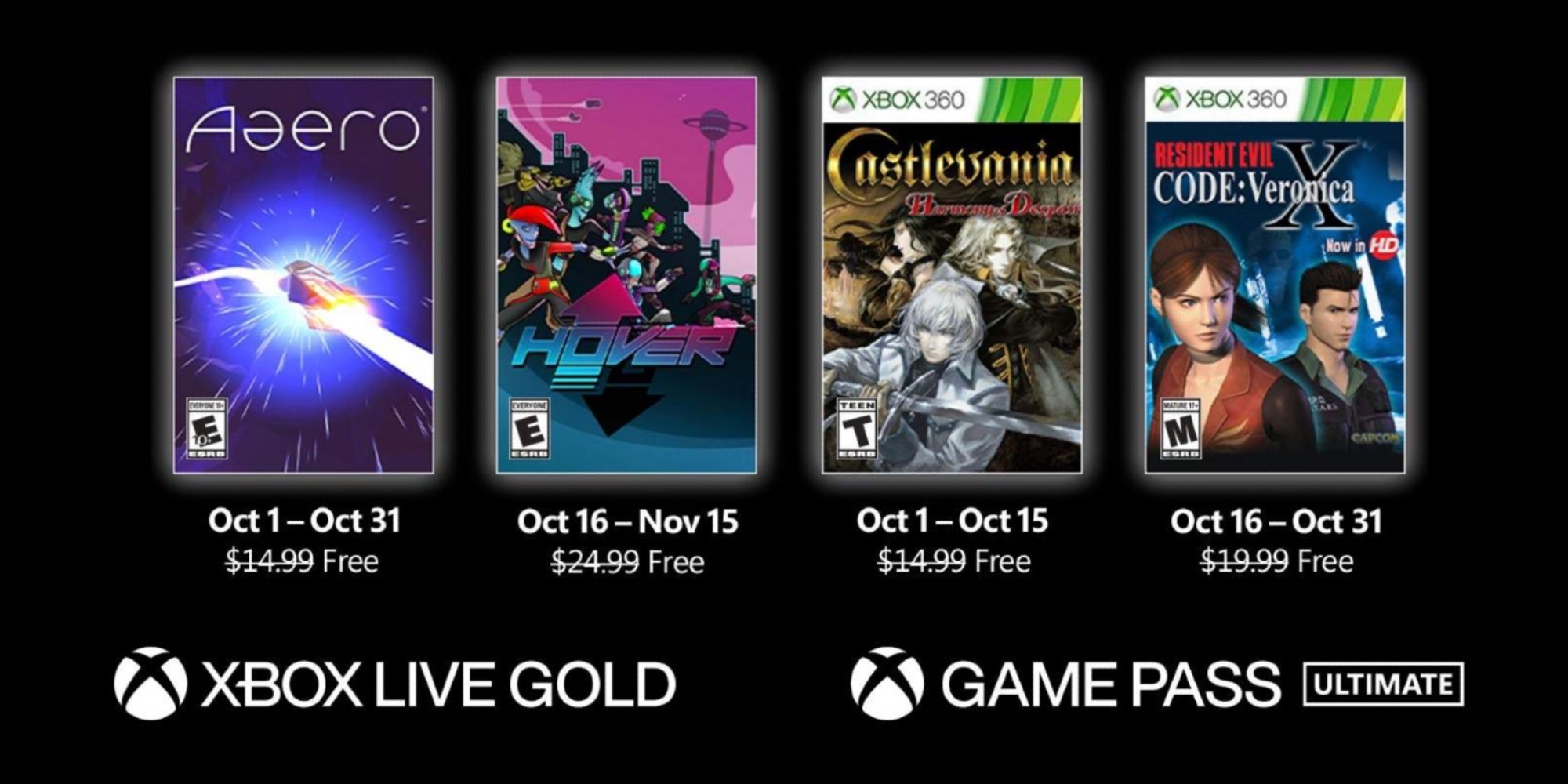 audit vrede Bereid Resident Evil And Castlevania Head To Xbox Games With Gold In October