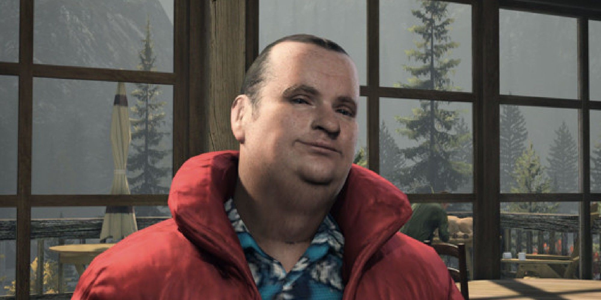barry wheeler close up in a lodge during alan wake 1