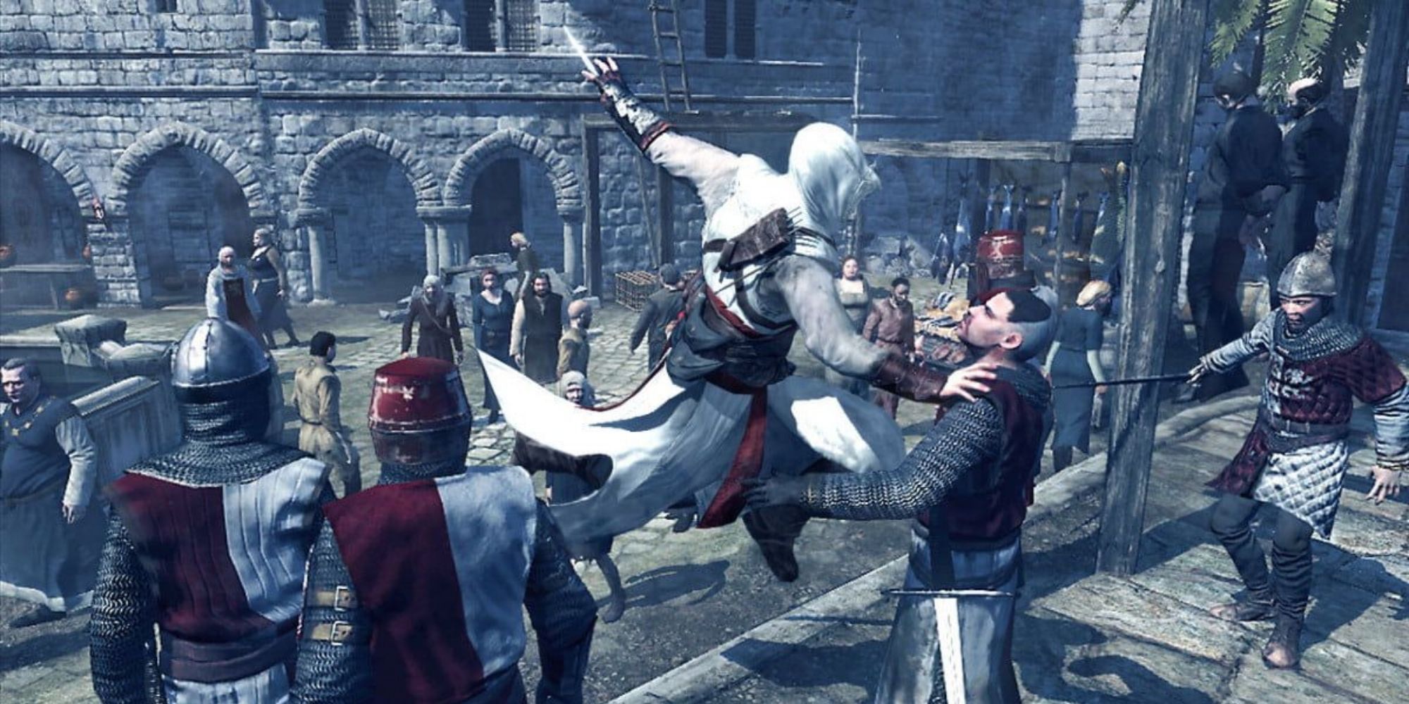 assasin's creed altair jumping to assasinate a templar