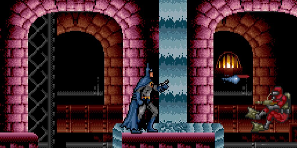 A screenshot showing gameplay from the Sega Genesis version of Batman: Revenge of the Joker