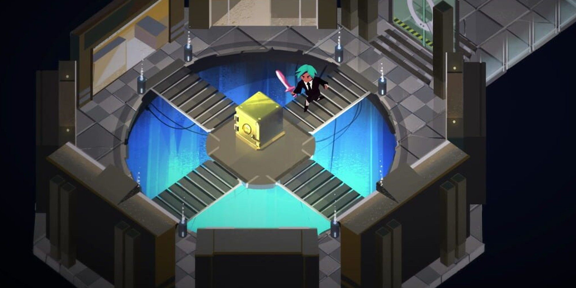 player running towards a vault