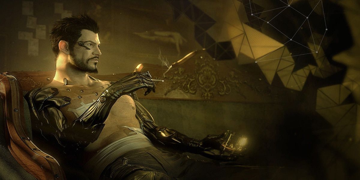 Deus Ex: Human Revolution JC Denton Smokes A Cigarette.