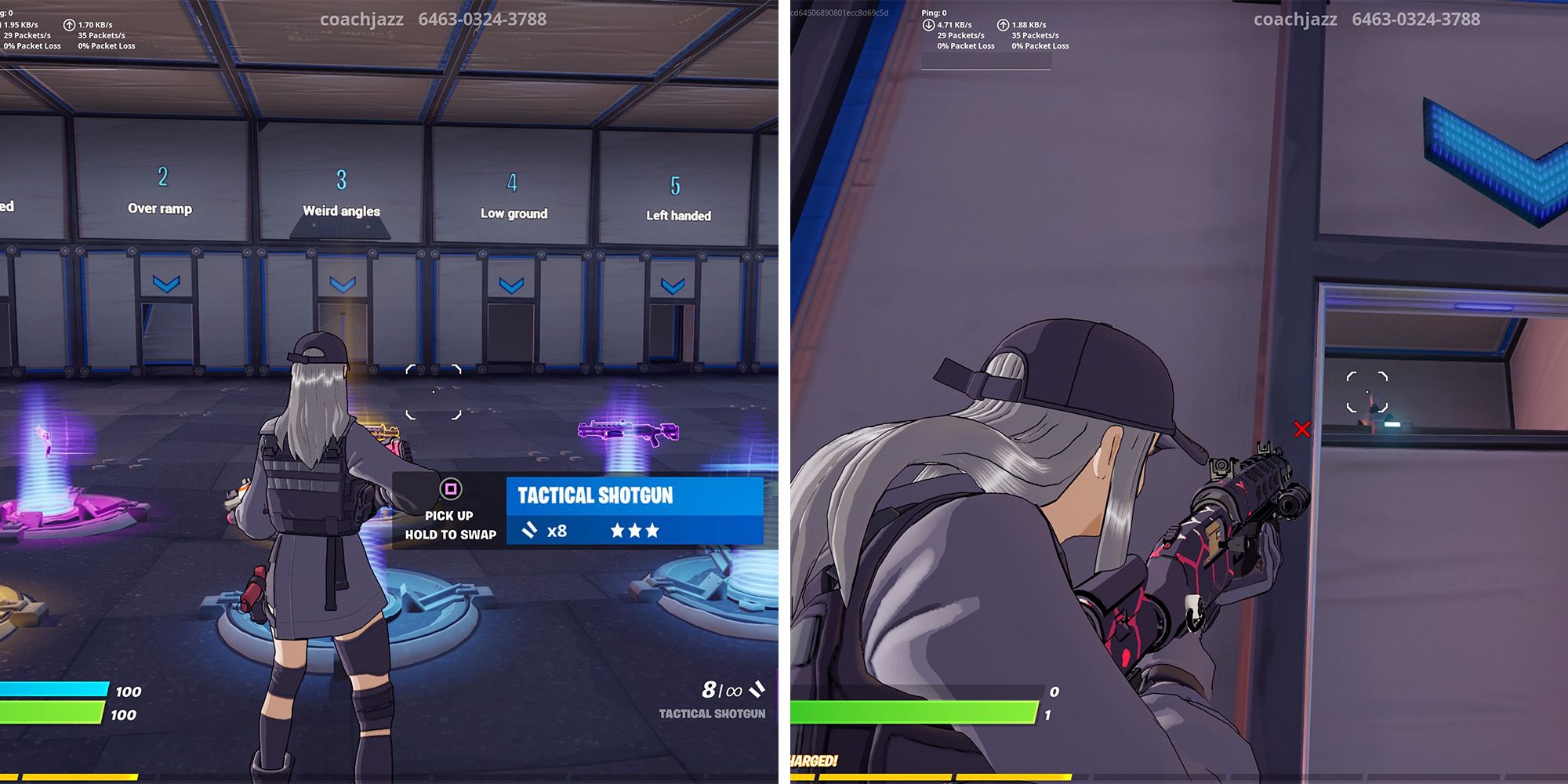 Peek and movement training course in Fortnite creative mode