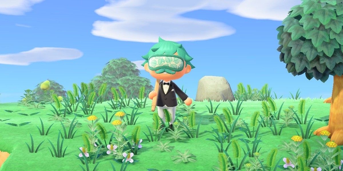 Villager surrounded by weeds.