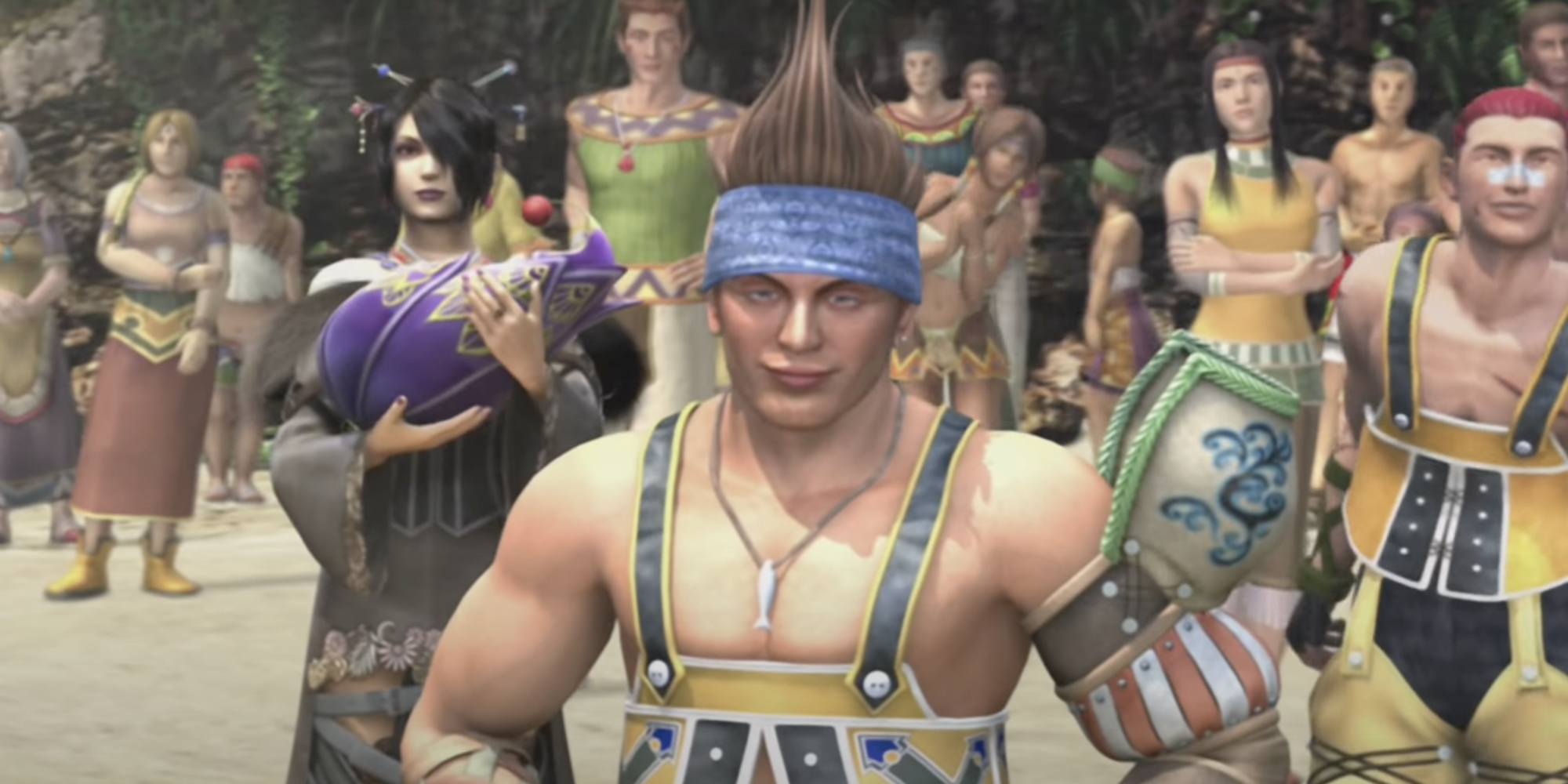 final fantasy 10-2 wakka lulu baby greet yuna and tidus