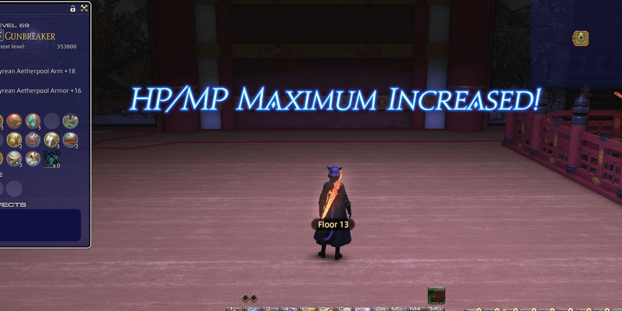 a beneficial floor enchantment being activated that increases hp/mp