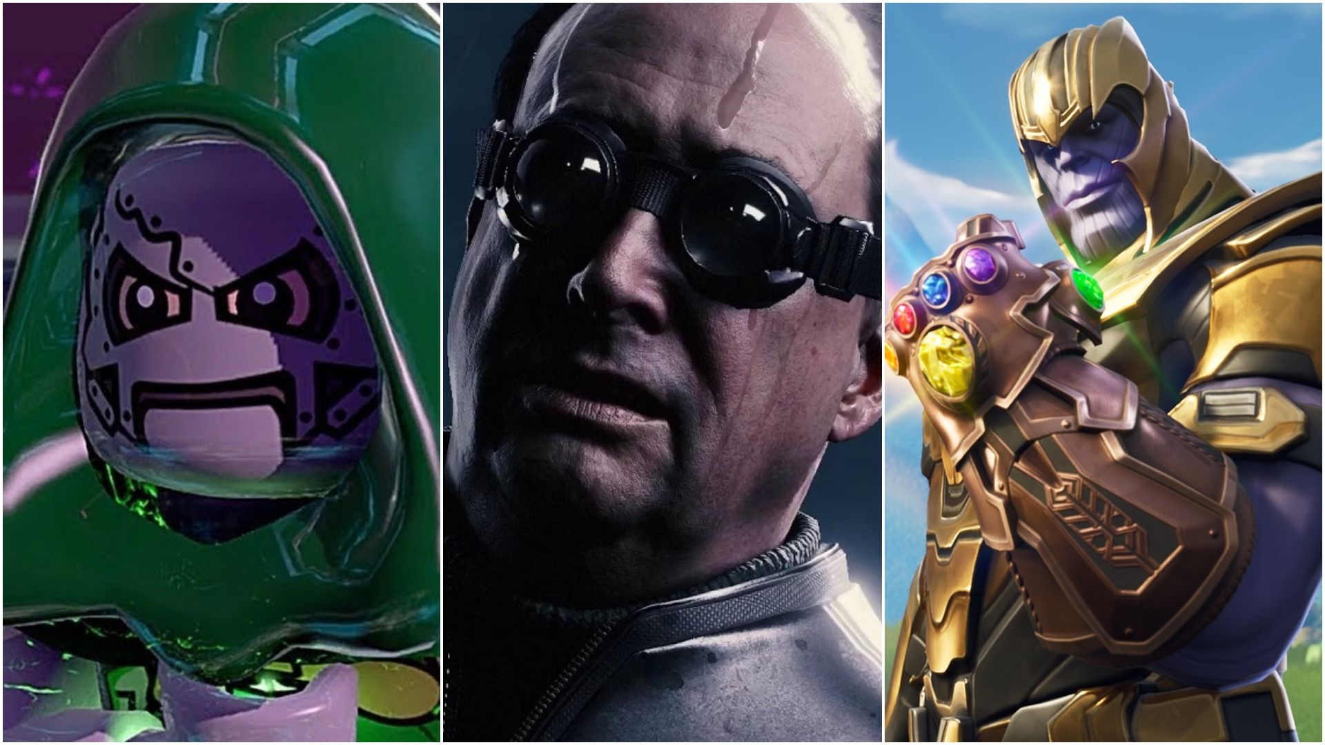 marvel villains featuring doom, doc oct, thanos