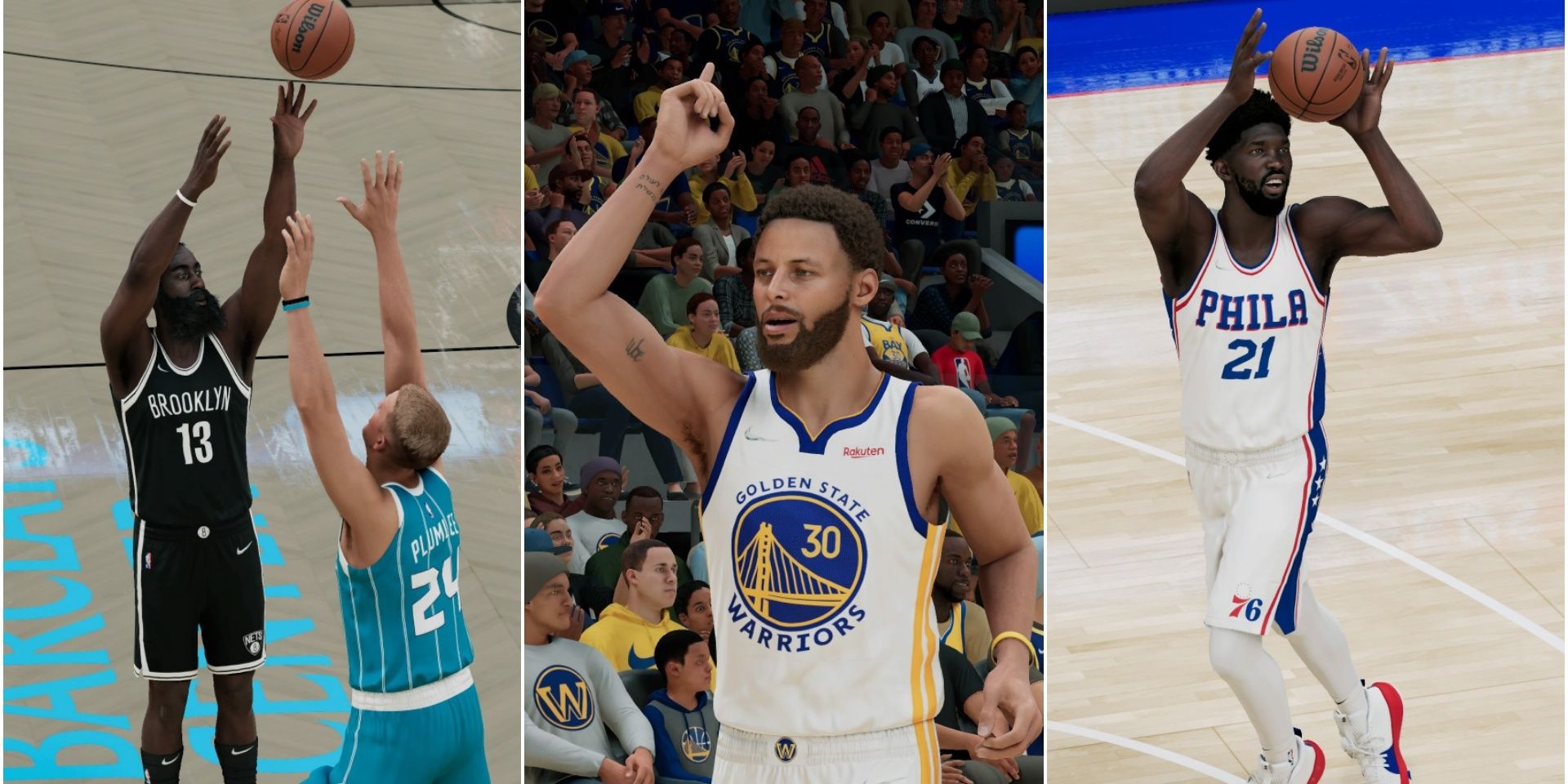 nba 2k22best overall players harden, curry, embiid