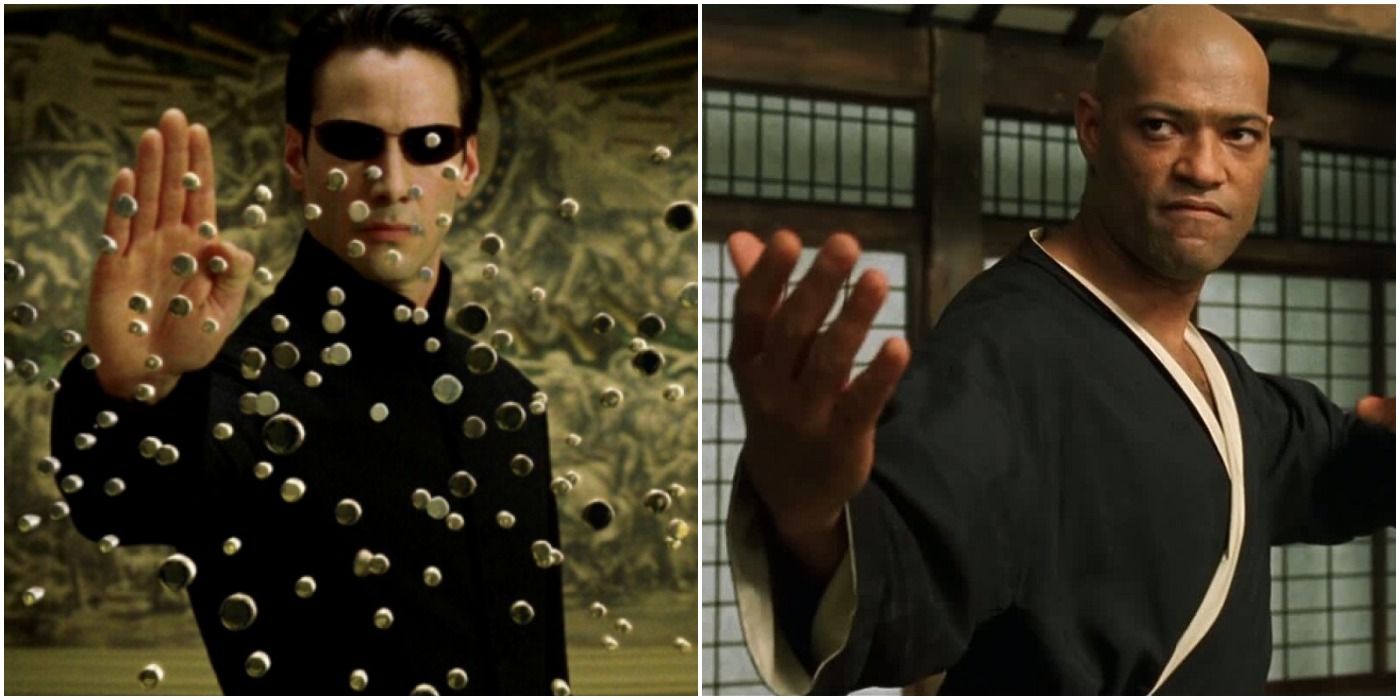 A collage showing Neo and Morpheus in The Matrix trilogy