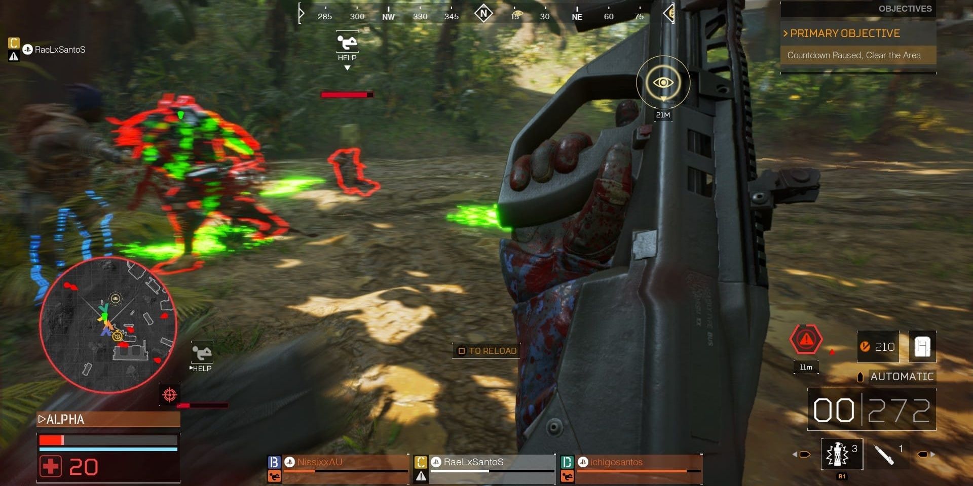 A screenshot showing gameplay in Predator: Hunting Grounds