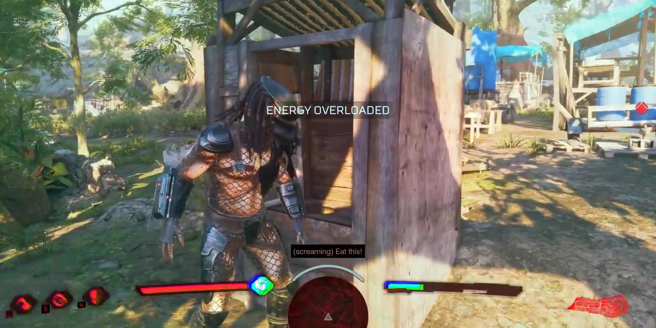 A screenshot showing gameplay in Predator: Hunting Grounds